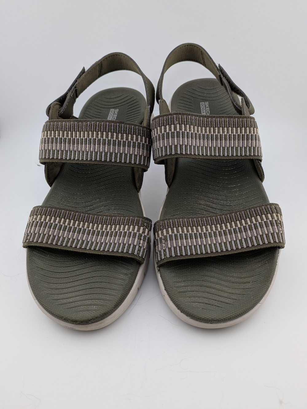 Skechers Goga Matt Olive Green Adjustable Slide Sandals